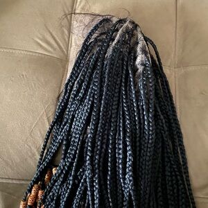 Two Black Braided Lace Front Wigs 2x